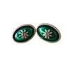 Vintage Women Baroque Green Color Pearl Enamel Earrings Trendy Palace Round Heart Shape Stud Earring Exquisite Lady Stud Earing