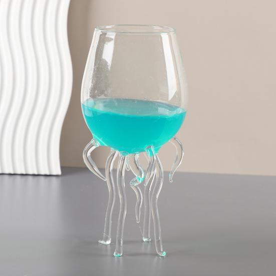 Octopus Wine Glass, Jellyfish Shaped Martini Cup, Creative Cocktail Glass for Juice Bar, Novelty Home Decor Gift