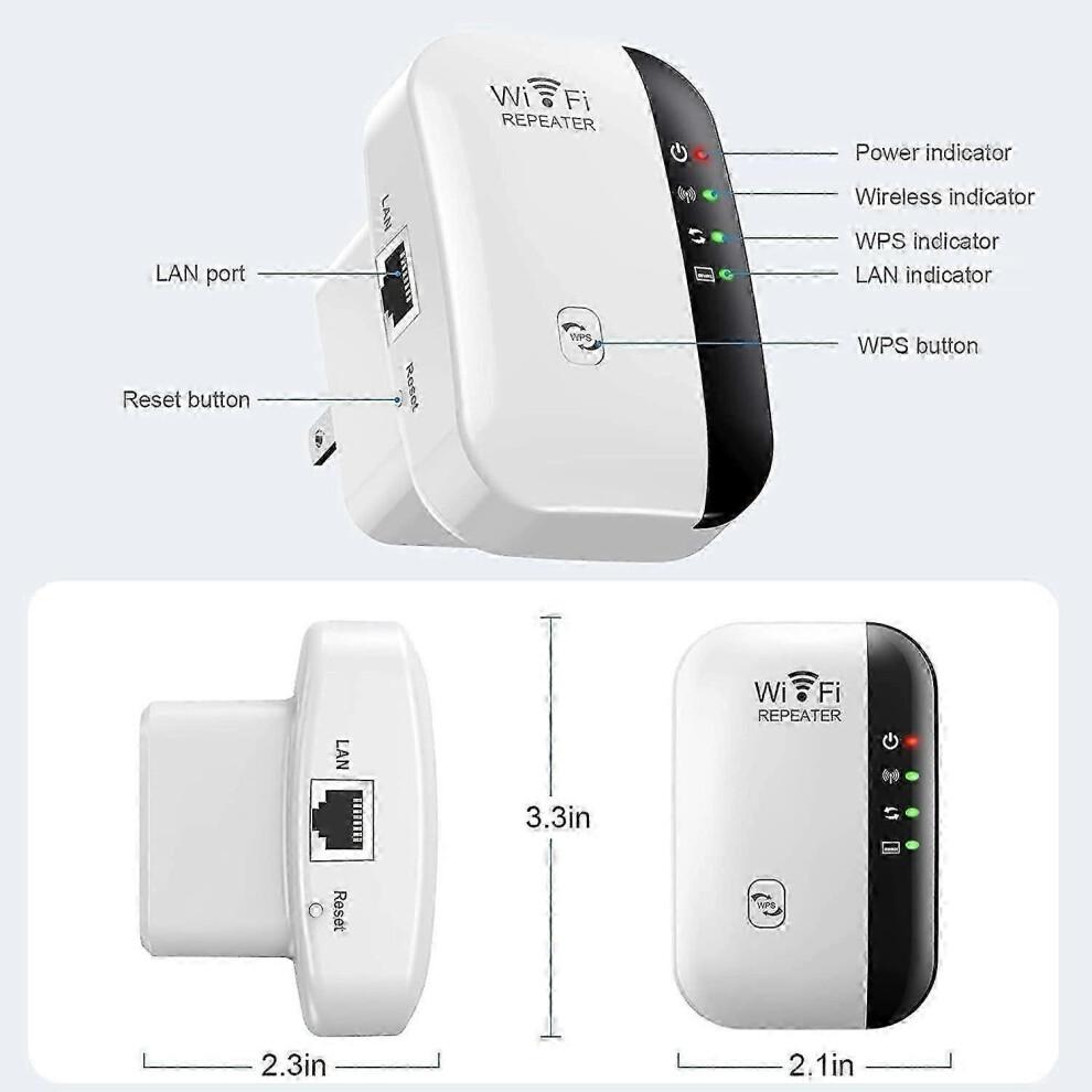 WLAN-Extender, WLAN-Repeater, WLAN-Verstärker, Reichweite bis zu 5000 Quadratfuß und 50 Geräte, Inter