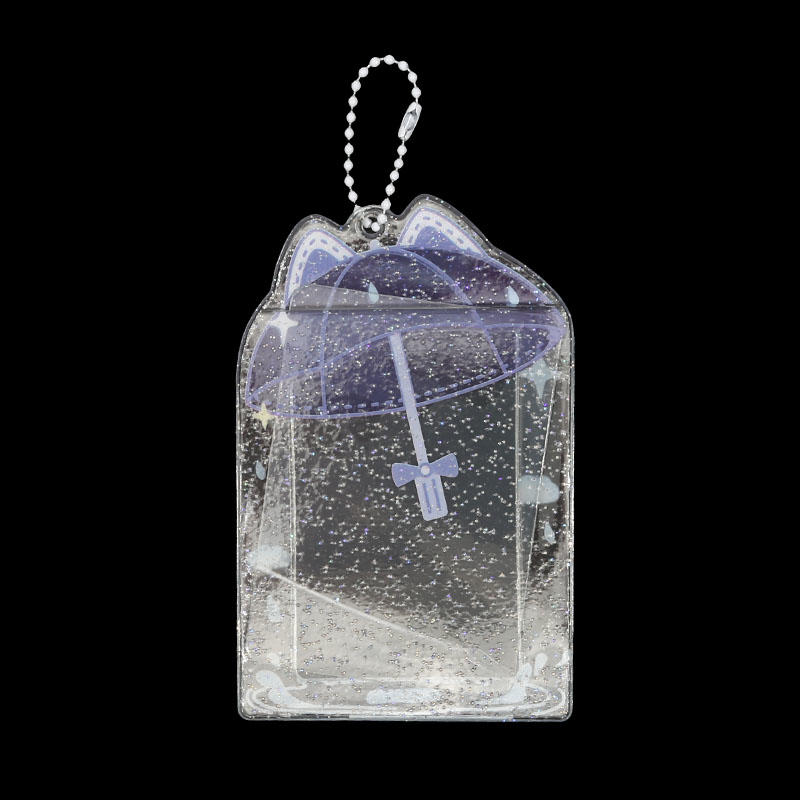 

3-дюймовый K-pop держатель для фотокарточек с брелоком Y2K рукава для фотокарточек держатель для ID-бейджа протектор для карт мини-альбом фиолетовый