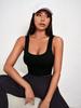 Women's spring and summer black U-shaped sports bra, suitable for various sports and daily leisure.