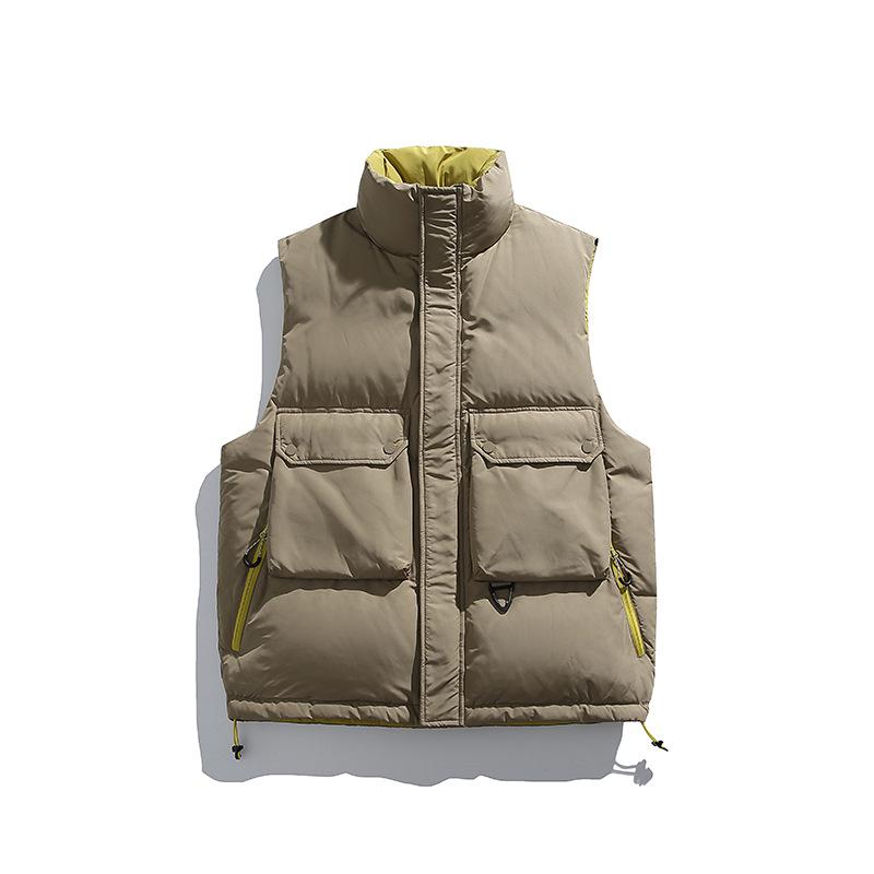 ACU Unisex Stand Collar Down Vest: Warm Workwear with Pockets for Autumn/Winter