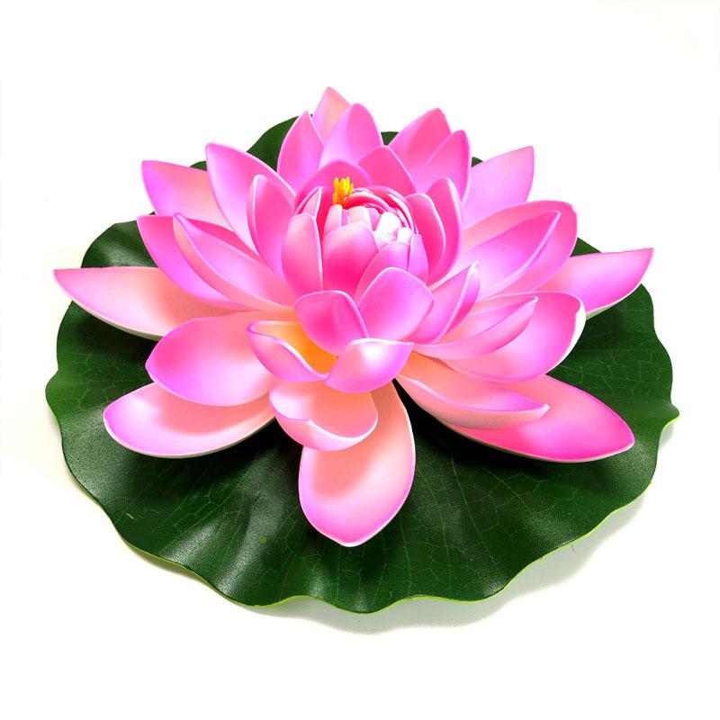 10/17/28/40/60cm Lotus Artificial Flower Floating Fake Lotus Plant Lifelike Water Lily Micro Landscape for Pond Garden Decor