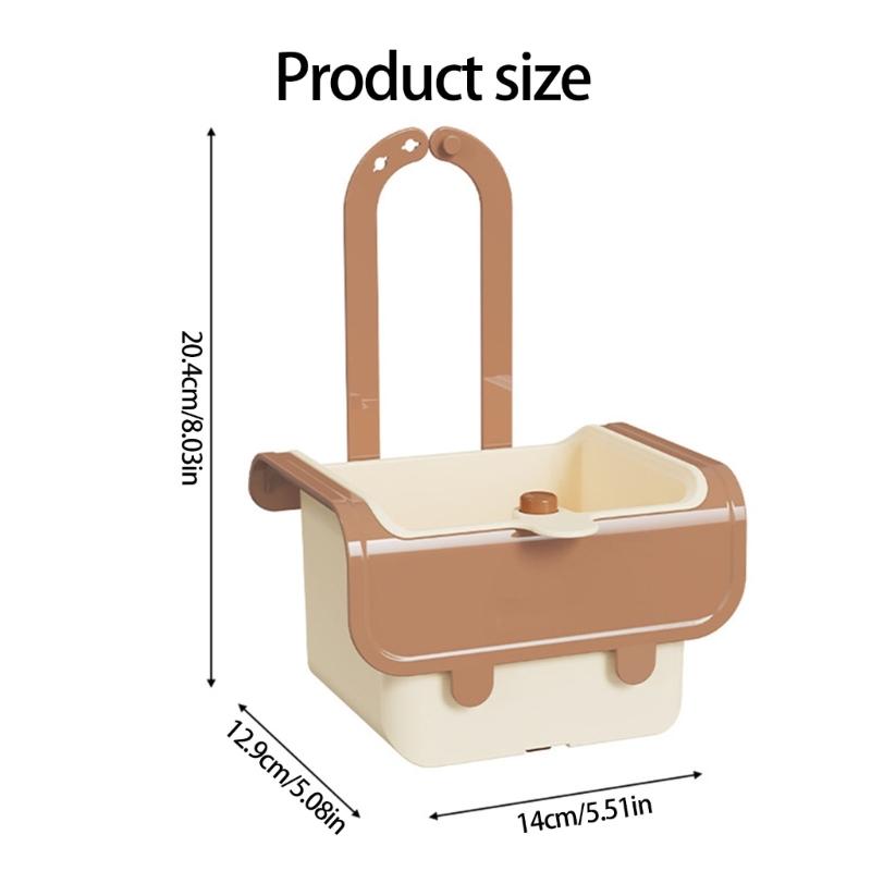 Hanging Faucet Mounted Sink Strainer Basket Auto Dump Technology for Hand Release Waste Disposal Ideal for Small Kitchens and Apartments
