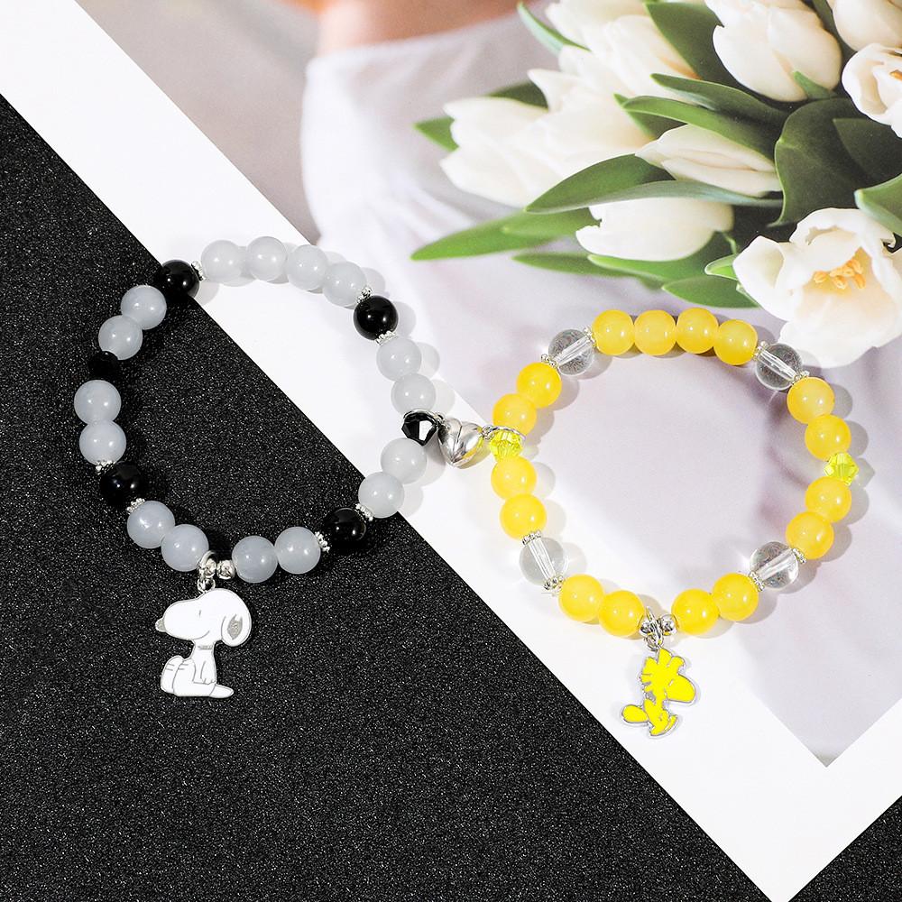 Peanuts Snoopy Love Heart Jewelry With Zinc Alloy Charm For Couples Gift
