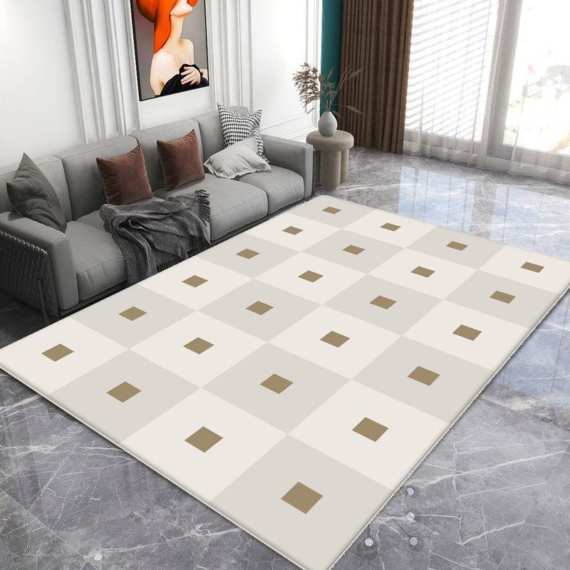 Nordic Black White Simple Style Carpets for Living Room Soft Washable Non-slip Large Area Rugs for Bedroom Decoration Home Mat