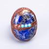 Ovaler Natürlicher Lapislazuli Kupfer Elektrogeformter Versprechen Neuer Ewigkeitsring Schmuck V-54