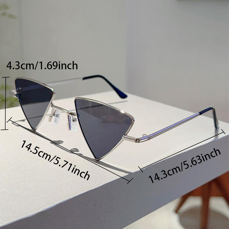Vintage Triangle Sunglasses  New In Retro Metal Rim Outdoor Casual Shades Women Luxury Brand Design Decor Sun Glasses