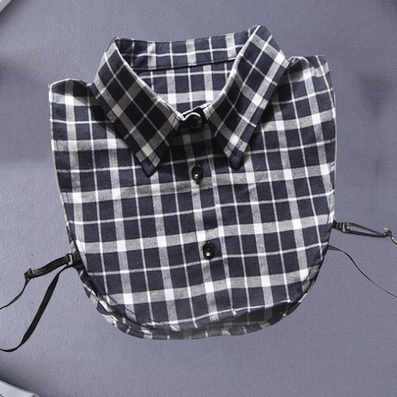 Plaid Fake Collar Female Ladies Detachable Collars For Women Detachable Lapel Shirt False Collars Woman False Blouse Neckwear