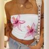 Mode Ärmelloses Bedrucktes Sommer Schlauchtop Lässig Elegant Figurbetontes Kurzes T-Shirt Lässige Einfache Crop Tops Damen Streetwear Trägerloses Top Damenbekleidung