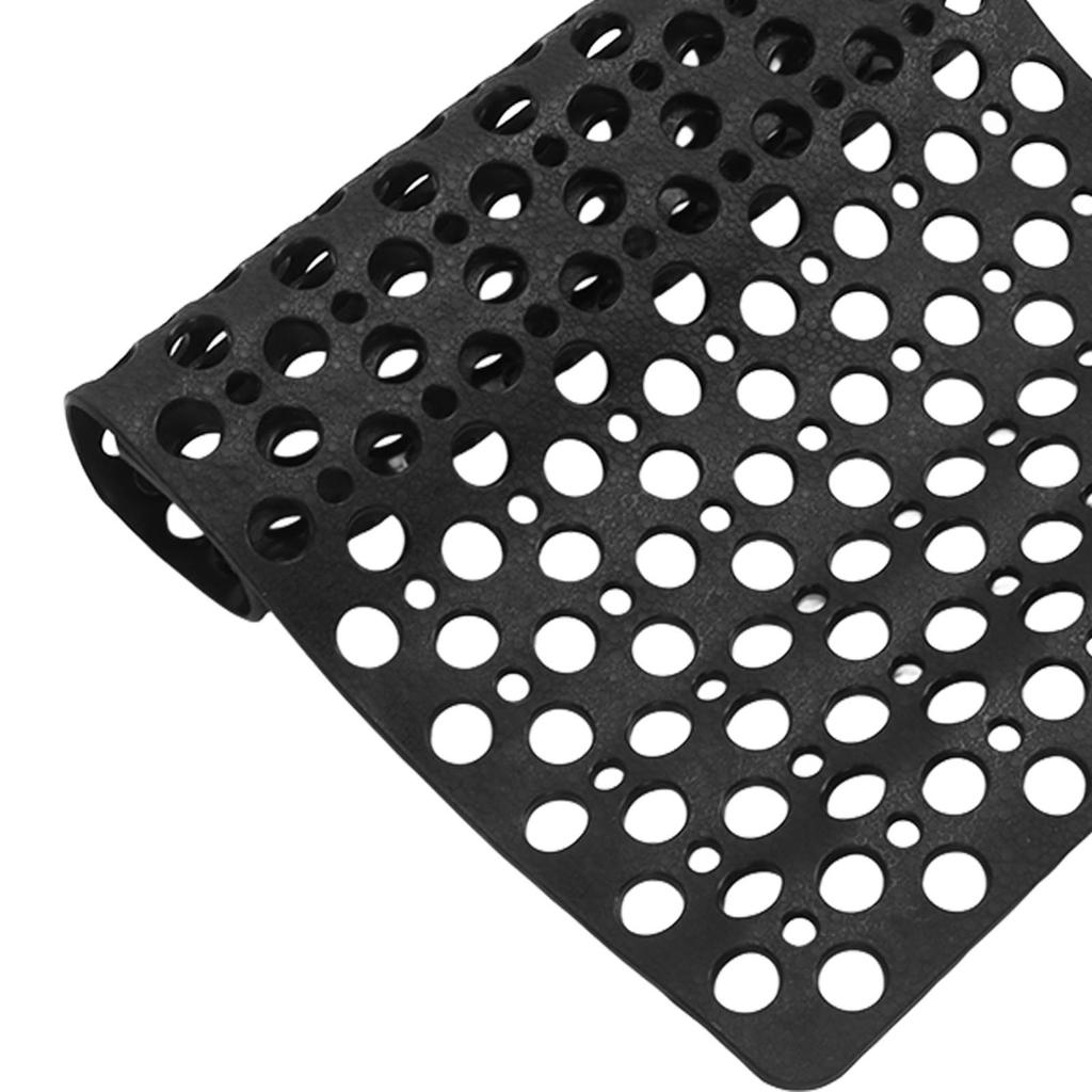 Bathtub Shower Mat TPE Black Non Slip Bath Shower Floor Mat with Drainage Hole Bath Mats for Home Gym Spa 29 X 16 Inch