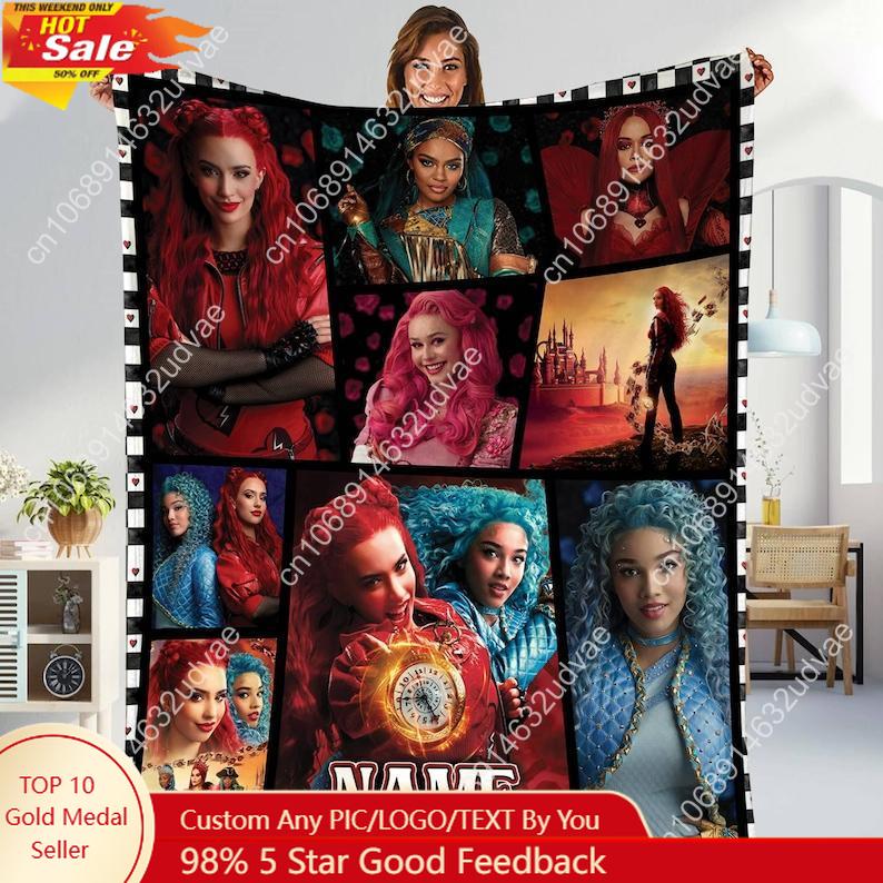 Descendants The Rise of Red Blanket Descendants Blanket Villains Descendants Custom blankets Size: 75*100cm, Weight: 230 GSM