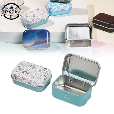 1 pièce Chat de dessin animé Floral Bijoux Boîte en fer blanc Pot scellé Boîtes d'emballage Épingle à cheveux Bonbon Flip Boîte de rangement Petits pots de rangement Boîte cadeau