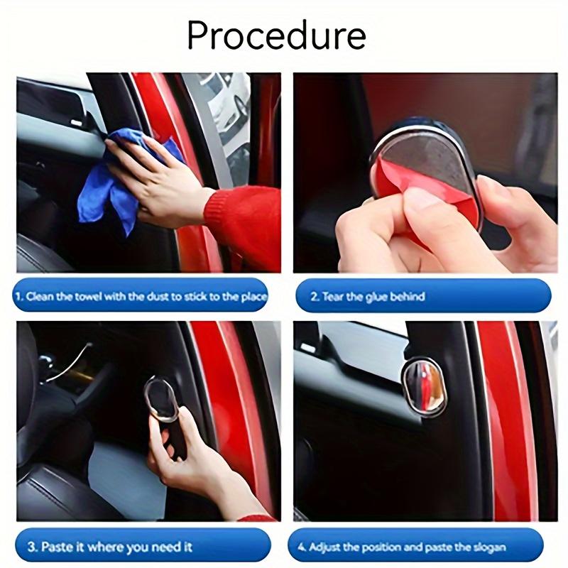 Wide-Angle Rearview Mirror Oval Car Blind Spot Mirror for Taxi Drivers Passengers Safety Door Opening Aid with Wide-Angle View