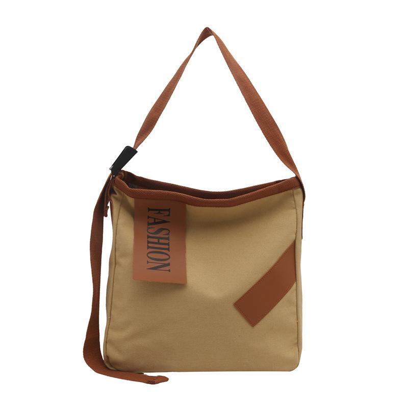 Spring Crossbody Simple Fashion Literary Niche Canvas Women's Tote Large Capacity One-shoulder Commuter Casual Bag Trend