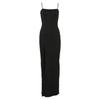 2026 New Women's Bodycon Slit Dress, Sexy Strapless High-Leg Gown with Waist Tie, Elegant Solid Color Evening & Party Dress