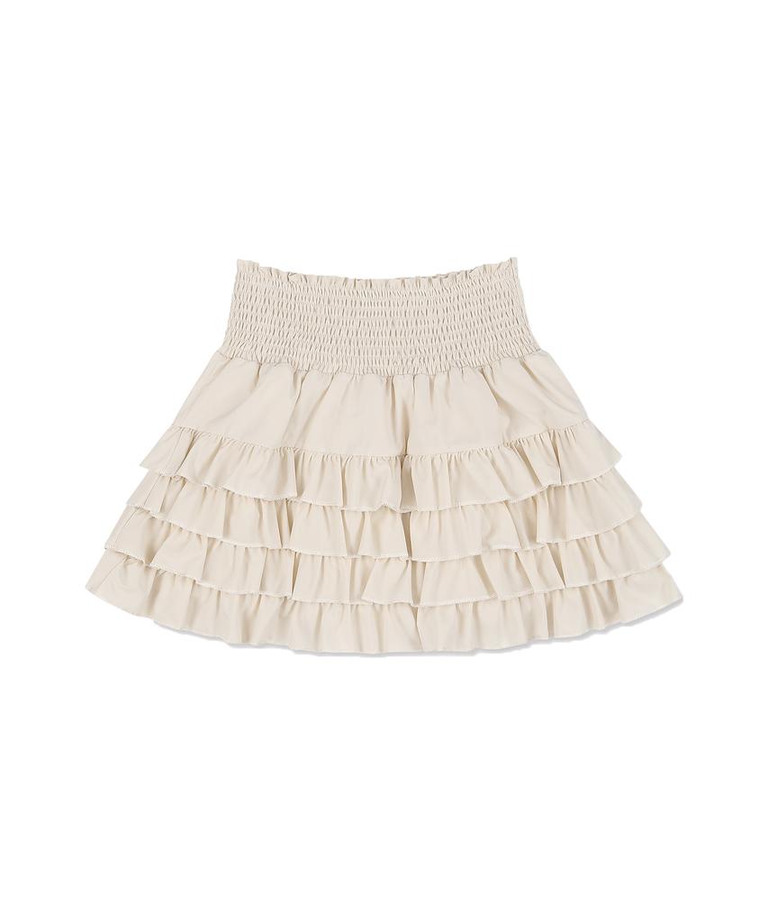 Canvas Betty Boop Frill Mini Tutu Skirt_Beige