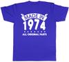 Made in 1974 All Original Parts Birthday Unisexs Short Sleeve TShirt