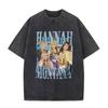 Vintage TV Character Pop Star Singer Hannah Montana T Shirts Unisex Women Fashion Aesthetic Washed Short Sleeve Tshirts Streetwear