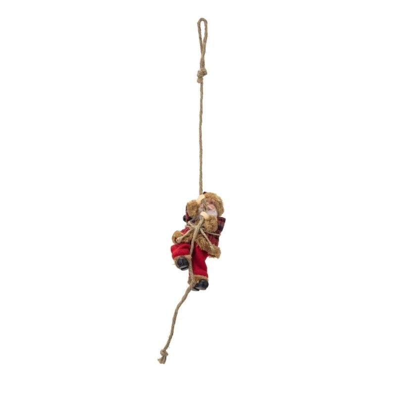 55KF Christmas Tree Santa Doll Decorations With Rope Santa Clause Figure Resin Hanging Ornament For Home Party Decoration