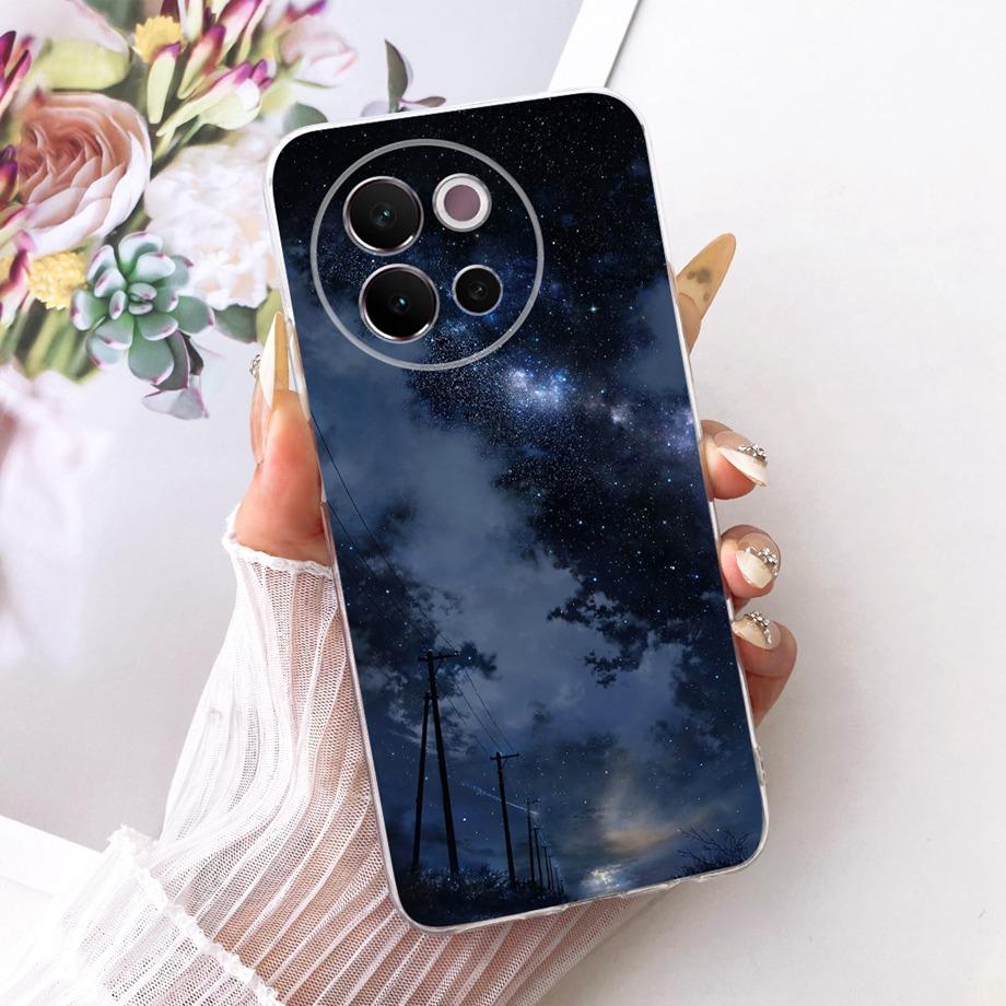 For Vivo V40 Lite 5G Global V40e V40 Pro Phone Case Clear Soft TPU Clear Back Cover Cool Cartoon Luxury Butterfly Flower Funda
