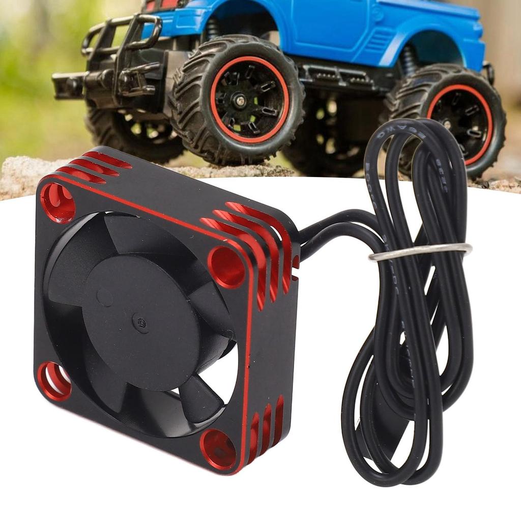 RC Car ESC Heatsink Fan, Lightweight RC Car Motor Cooling Fan, Aluminum and Plastic, DC 5-9V (Red)