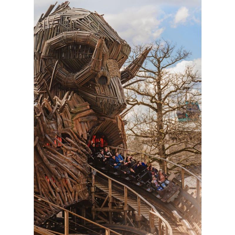 

Американские горки Парк развлечений Фотографии Плакат Печать на холсте Американские горки Реальные фотографии Декор стены в домашней комнате Парк развлечений Картина 21cm×30cm NoFrame