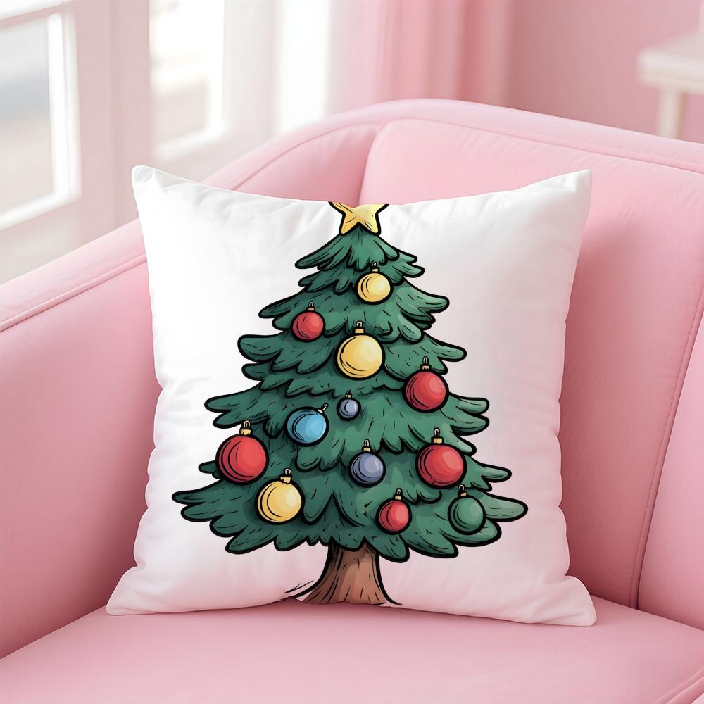 

Christmas tree Funy Abstract Art Cushion Cover Linen Pillowcase Cover Soft Decor for Sofa Home Room 30X30cm