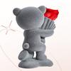 Flocking Bear Figurines with Preserved Rose Eternal Rose with Gift Box Romantic Gift for Girlfriend Wife Valentine's Day Anniversary Gift