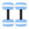 2PCS Water Dumbbells EVA Floating Dumbbell Fitness Barbells Equipment for Water Aerobic Exercise Blue and White
