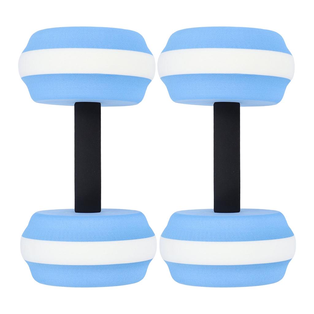 2PCS Water Dumbbells EVA Floating Dumbbell Fitness Barbells Equipment for Water Aerobic Exercise Blue and White