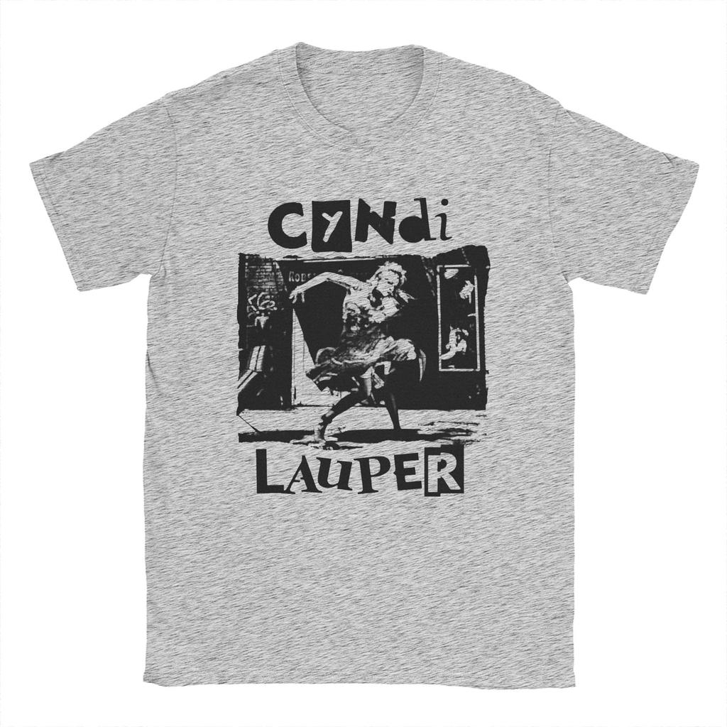 Men T-Shirts Cyndi Lauper Singer Tour Fashion 100% Cotton Tee Short Sleeve She's So Unusual T Shirts Crew Neck Merch Summer