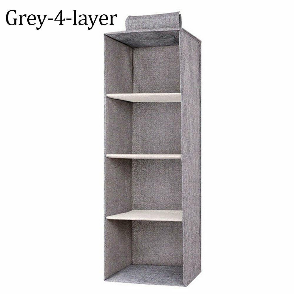 Space Saver Foldable Wardrobe Storage Bags Anti-dust Drawer Hanging Storage Pouch 3/4/5 Layers Cotton Clothes Organizer