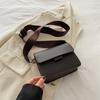 Textured small square bag women's bag new casual fashion shoulder bag wide shoulder strap messenger bag