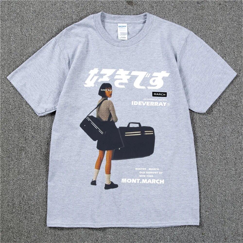 Hip Hop Streetwear Harajuku T Shirt Mädchen Japanische Kanji Drucken T-shirt 2022 Unisex Sommer Kurzarm T-Shirt Baumwolle Lose Tops tees