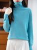 Pullover in pile lavorato a maglia a collo alto a maniche lunghe autunnale per donna