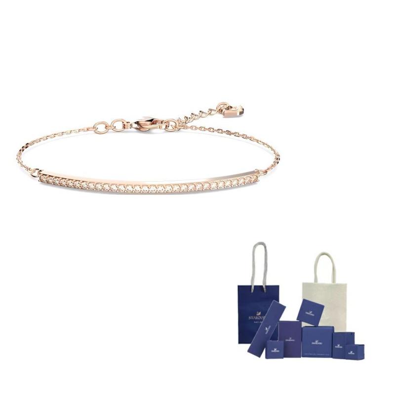 Swarovski Alloy Bracelets Womens White F ( Fits All)-Original Brand Box And Bag розового золота