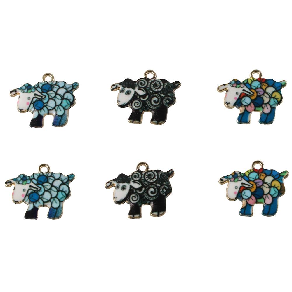 3 Colors Goat Enamel Charms 17*21MM Artifact Jewelry Making Diy Pendant for Necklace