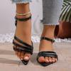 Neue flache Sandalen für Damen in Übergröße, Strandschuhe mit spitzen Zehen