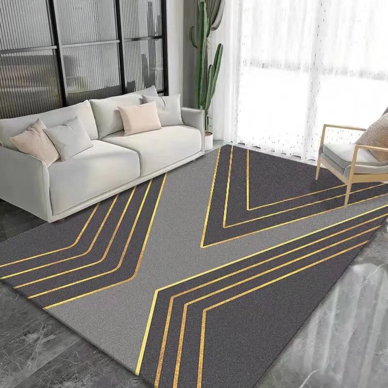 Nordic Geometric Gray Living Room Carpet Decoration Home Modern Luxury Sofa Side Lounge Rugs Non-slip Bedroom Coffee Tables Mat