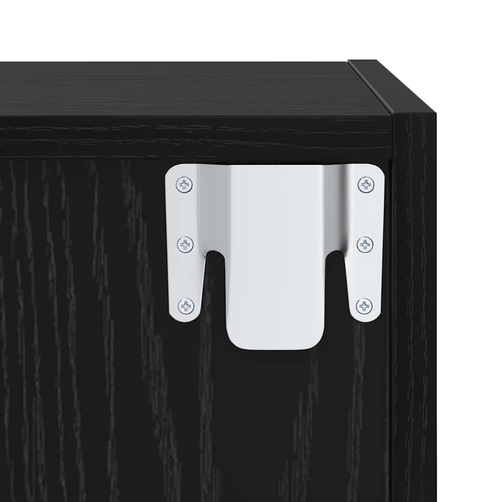 TV Cabinet Set 2 pcs Black Oak Effect Wood Based Material