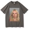 Lindsay Lohan Mugshot Print Tshirt Men Womens Fashion Trend Tshirt Summer Unisex Pure Cotton Oversized Short Sleeve T Shirts