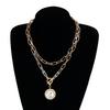 Vintage Coin Pendant Hip Hop Chain Necklace for Women Jewelry Accessories