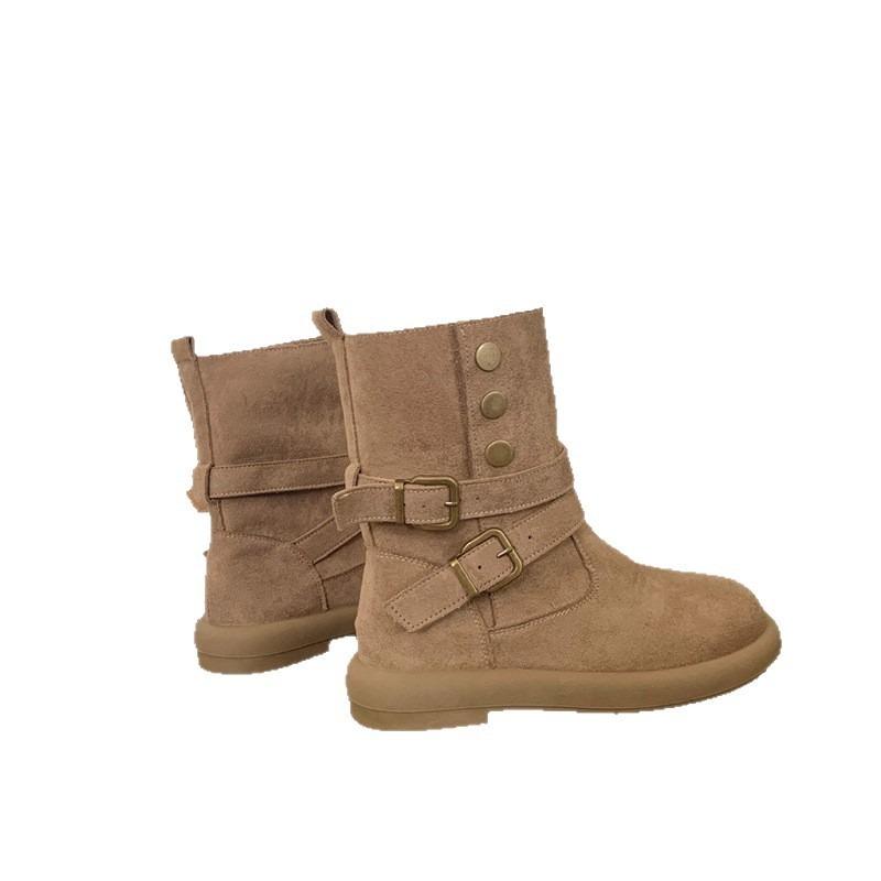 Maillard retro belt buckle short western cowboy boots women's new fashion versatile casual knight boots