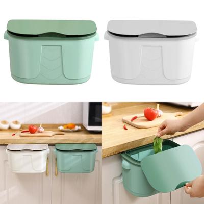 Wall Mounted Kitchen Compost Bin Multifunction Hanging Trash Can with Lid for Home Office and Bathroom Toilet
