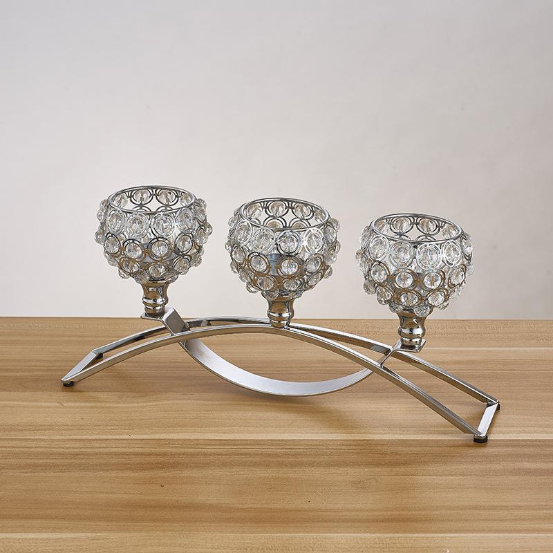 3 Arms Crystal Candelabra Candle Holders Metal Candlesticks For Home Dinning Table Centerpieces Candelabrum Home Decor Crafts