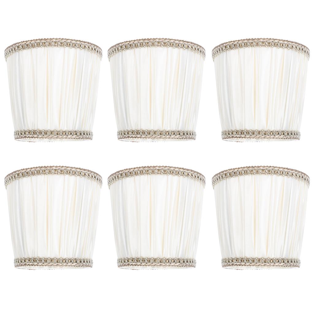 6Pcs Fabric Lampshade Modern Chandelier Table Lamp Cover for E14 Screw Home Accessory