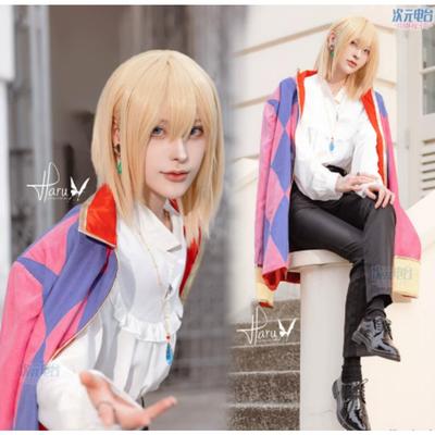 Howl Cosplay Kostümü Anime Tam Set Ceket Gömlek Pantolon Kolye Küpeler ile Cadılar Bayramı Comic Con İçin Büyük Beden Howl Kıyafetleri
