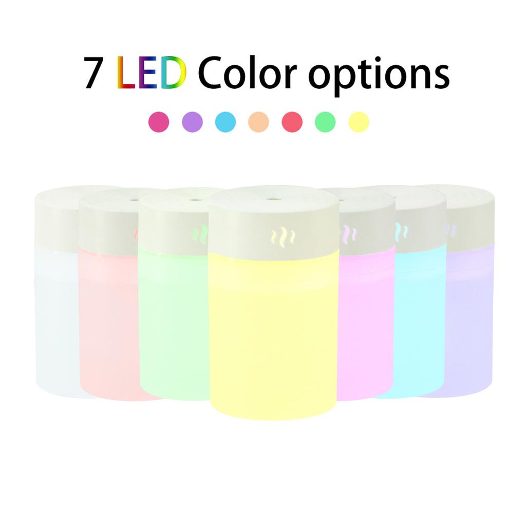 Mini Humidifier 260ml Colorful LED Light USB Charge Simple White Portable Desk Humidifier for Bedroom Office Car