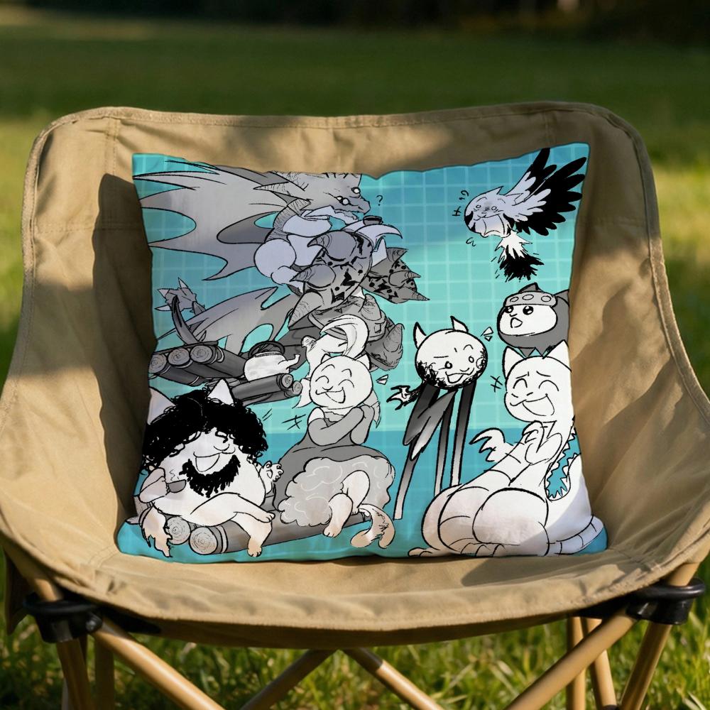 The BBattle Cats Cushion Cover Soft Reversible  Durable Pillow Cover  MultiScene Use for Home  Car Daily Comfort